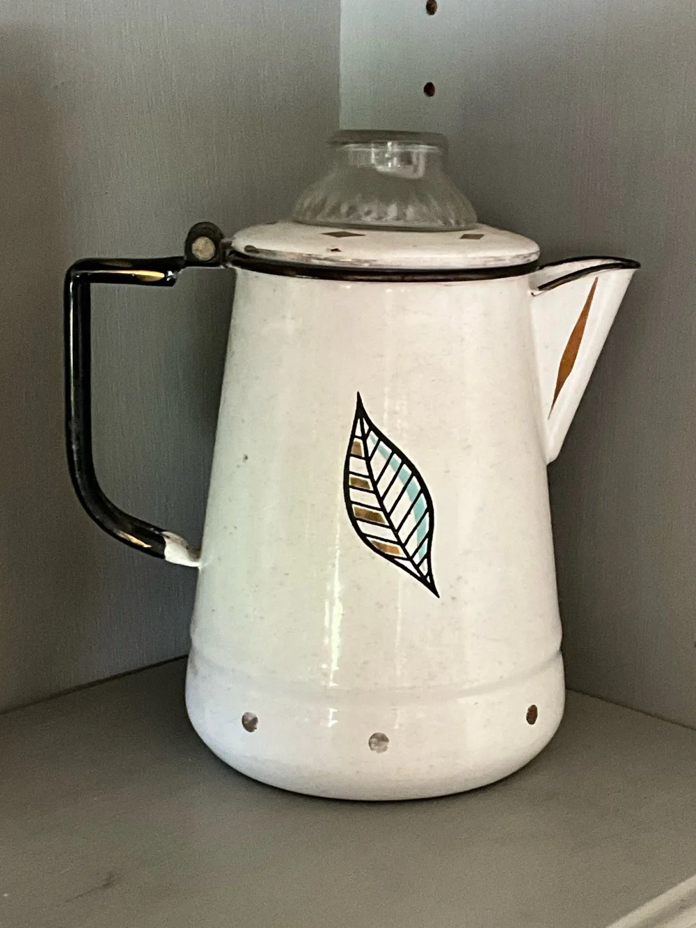 Vintage Georges Briard Enamelware Coffee Percolator